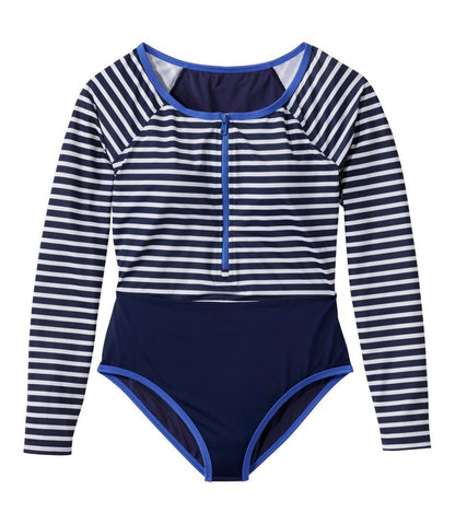 Women's Coastal Essentials Swimwear, Long-Sleeve Tanksuit Print - L.L.Bean Best Seller