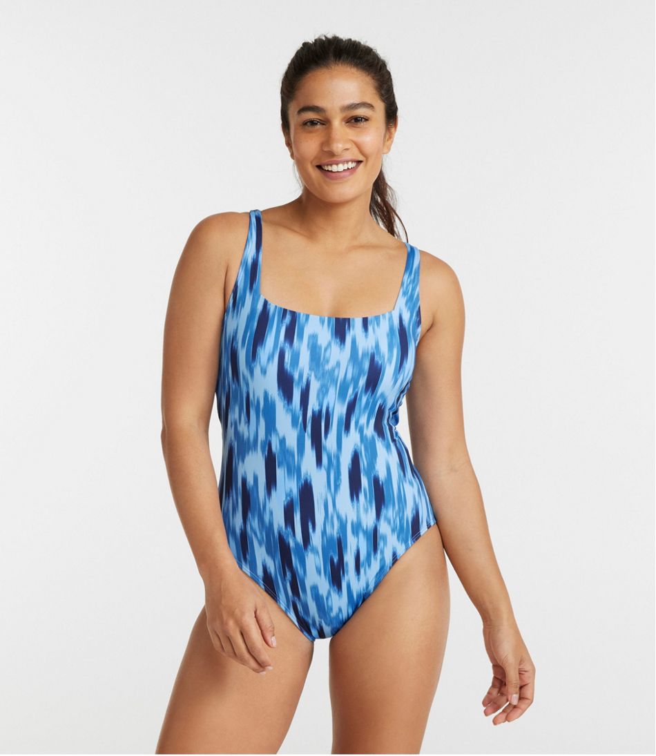 Women's New Currents Swimwear, Squareneck Tanksuit Print - L.L.Bean Quality