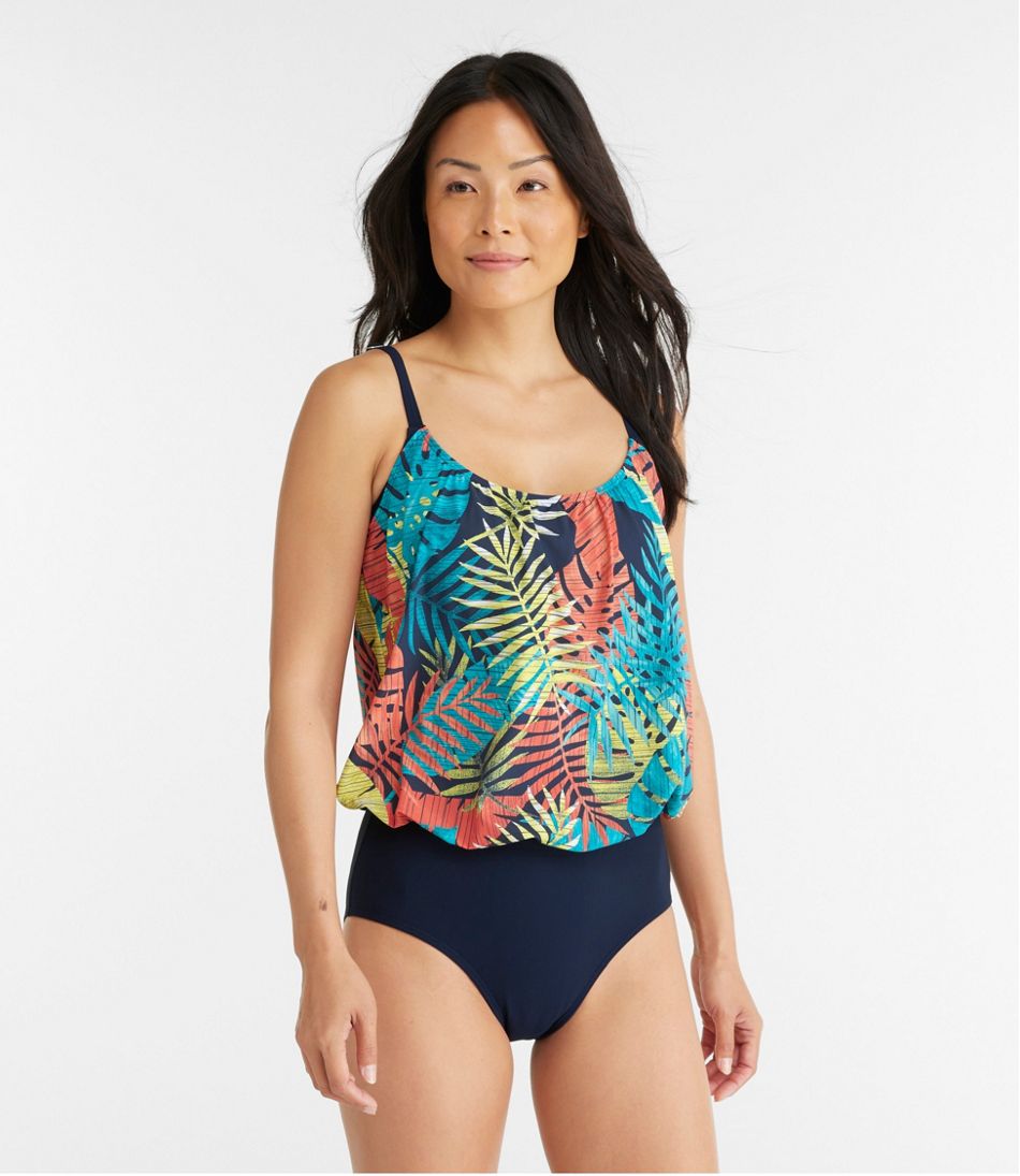 Women's Shaping Swimwear, Blouson Tanksuit Print - L.L.Bean Recommended