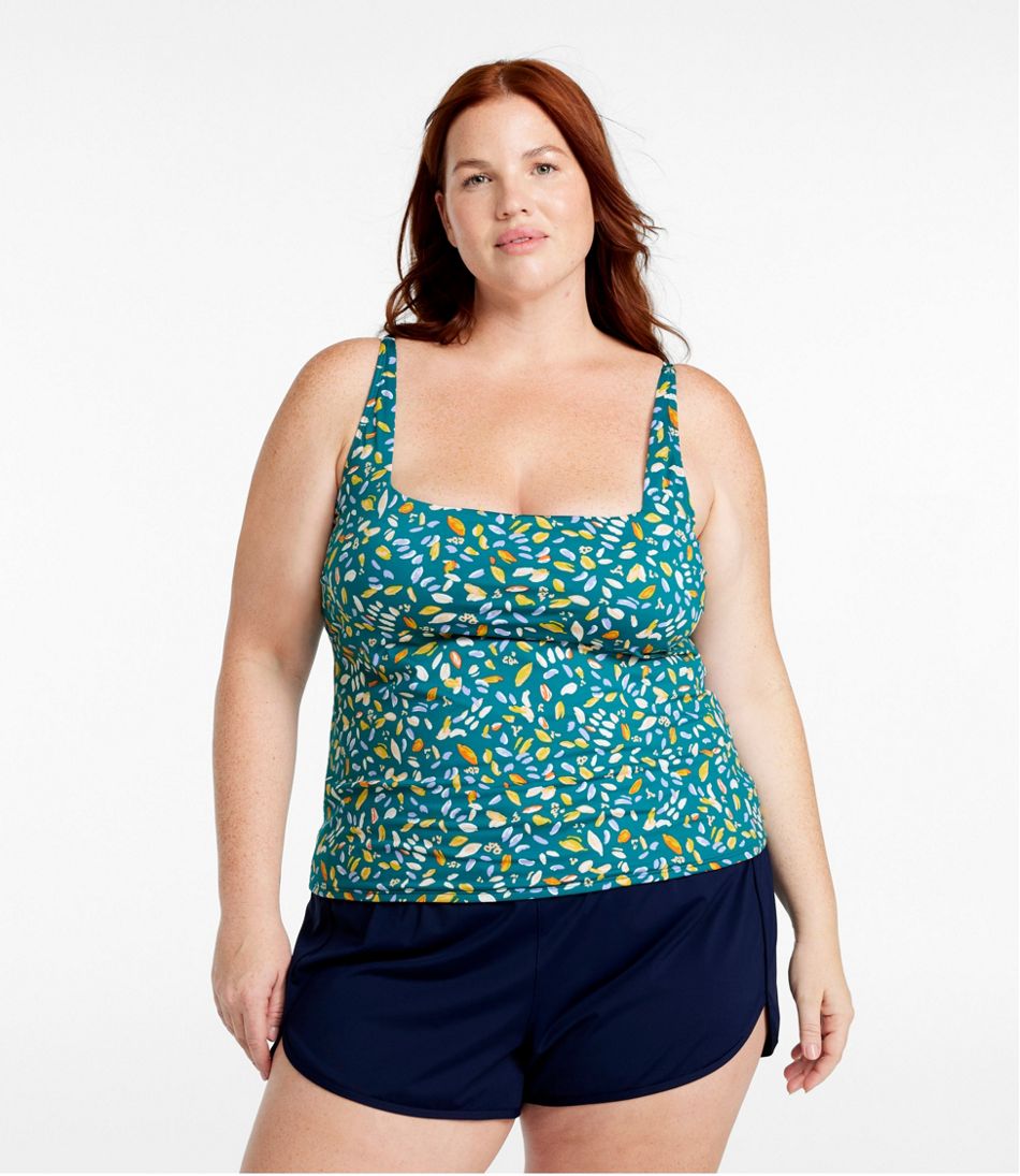 Women's New Currents Swimwear, Squareneck Tankini Top Print - L.L.Bean Exclusive