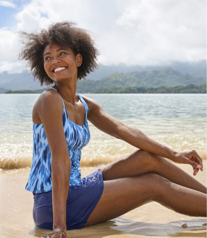 Women's New Currents Swimwear, Squareneck Tankini Top Print - L.L.Bean Exclusive