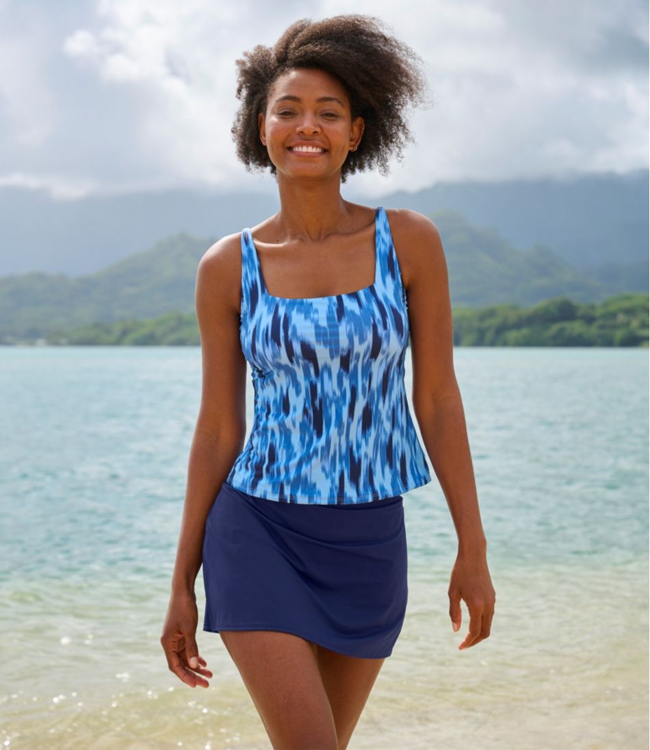 Women's New Currents Swimwear, Squareneck Tankini Top Print - L.L.Bean Exclusive