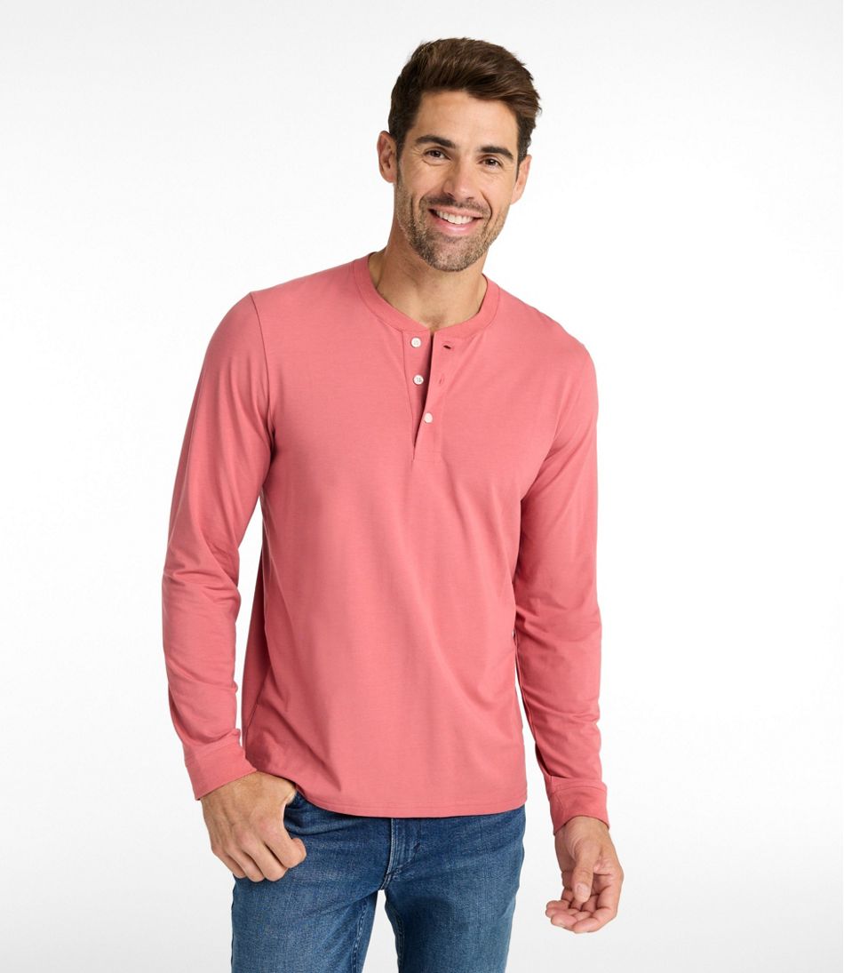 Men's Comfort Stretch Performance® Pima Tee, Long-Sleeve Henley - L.L.Bean Trending