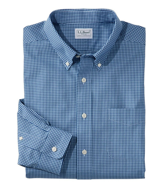 Men's Wrinkle-Free Pinpoint Oxford Cloth Shirt, Traditional Fit Tattersall - L.L.Bean Best Seller