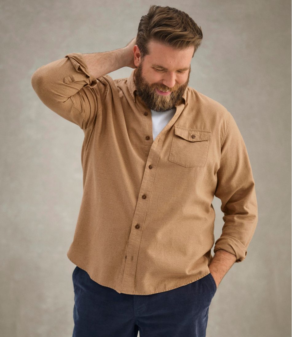 Men's Brushed Jaspé Twill Shirt, Traditional Untucked Fit - L.L.Bean Exclusive