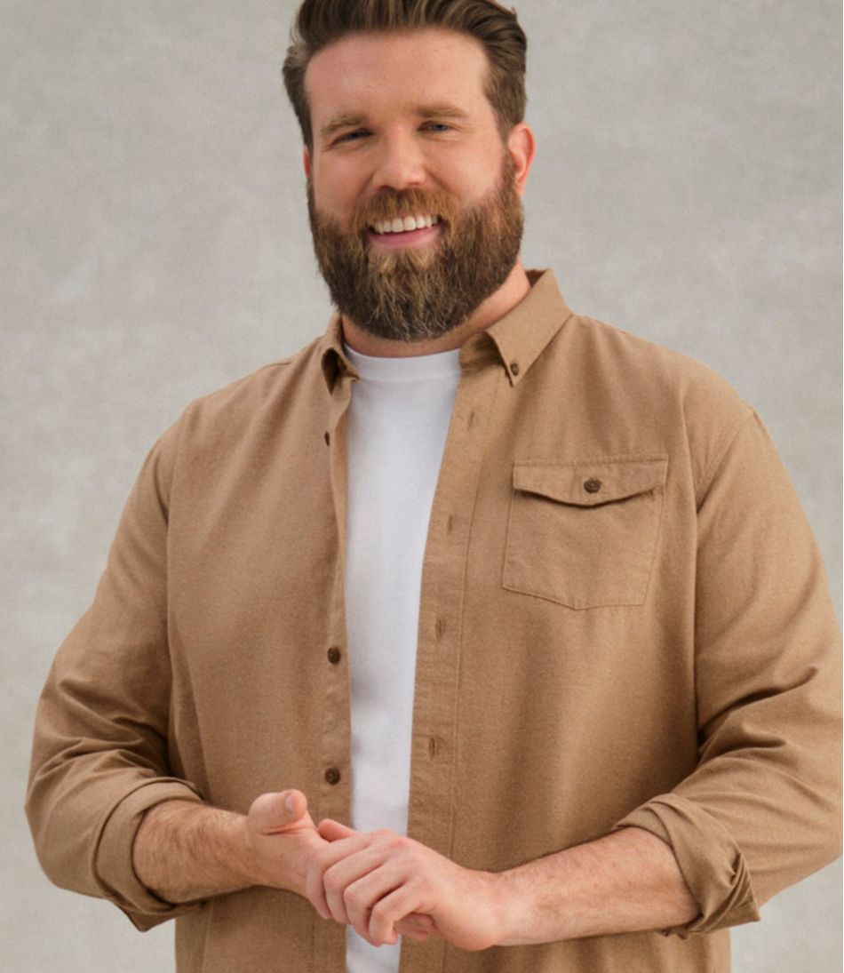 Men's Brushed Jaspé Twill Shirt, Traditional Untucked Fit - L.L.Bean Exclusive