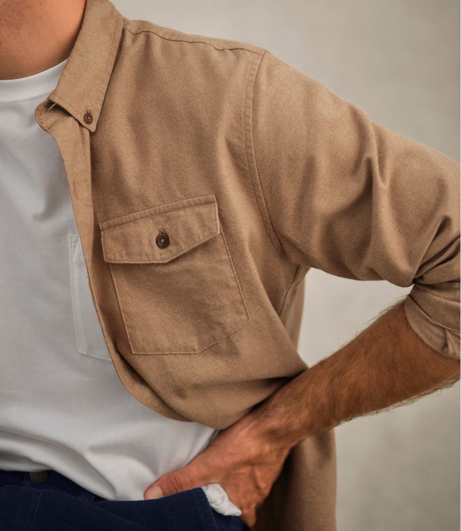 Men's Brushed Jaspé Twill Shirt, Traditional Untucked Fit - L.L.Bean Exclusive
