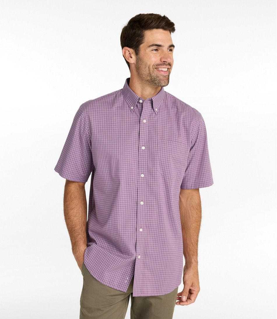 Men's Wrinkle-Free Kennebunk Sport Shirt, Traditional Fit Short-Sleeve Check - L.L.Bean Classic