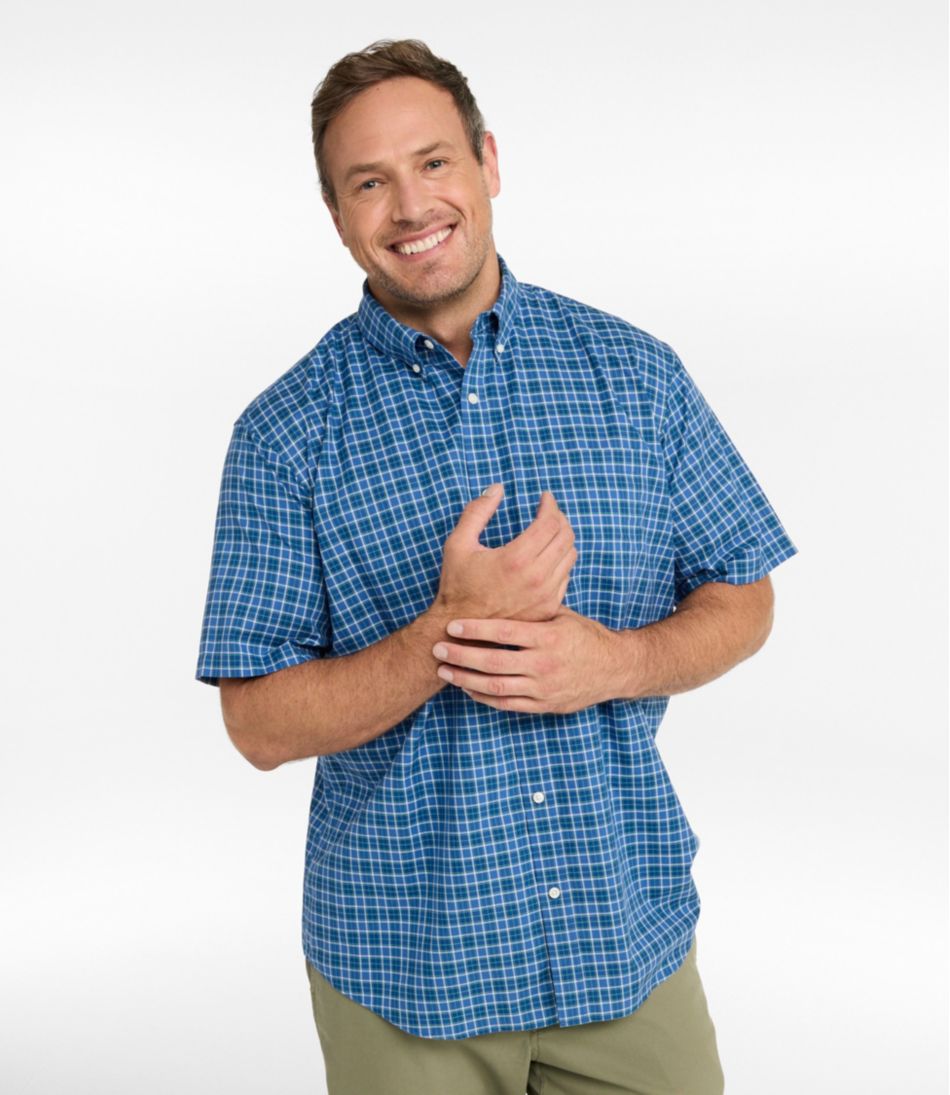 Men's Wrinkle-Free Kennebunk Sport Shirt, Traditional Fit Short-Sleeve Check - L.L.Bean Classic