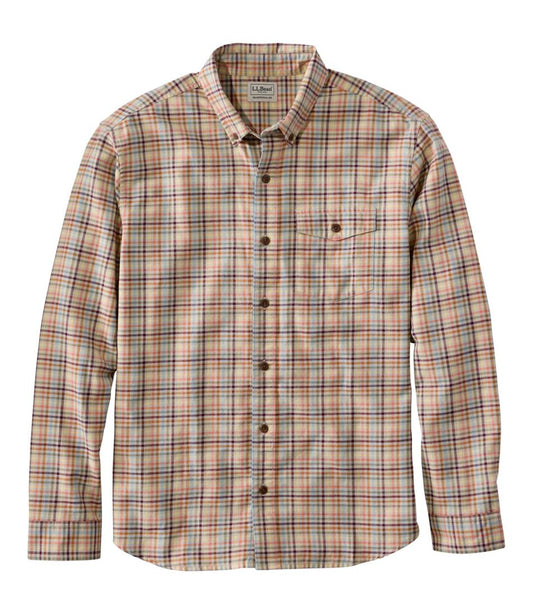 Men's Brushed Jaspé Twill Shirt, Plaid, Traditional Untucked Fit - L.L.Bean Essential