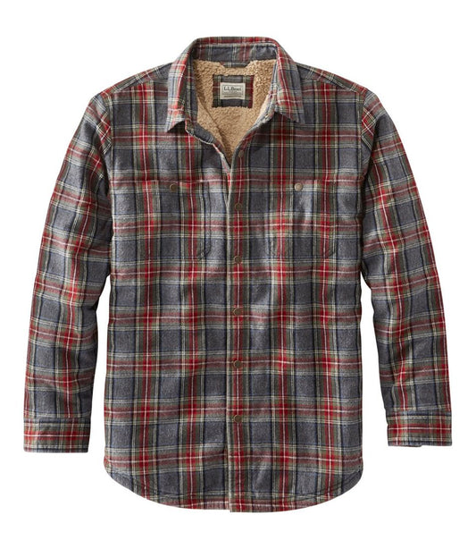 Men's Sherpa-Lined Scotch Plaid Shirt, Slightly Fitted - L.L.Bean Value