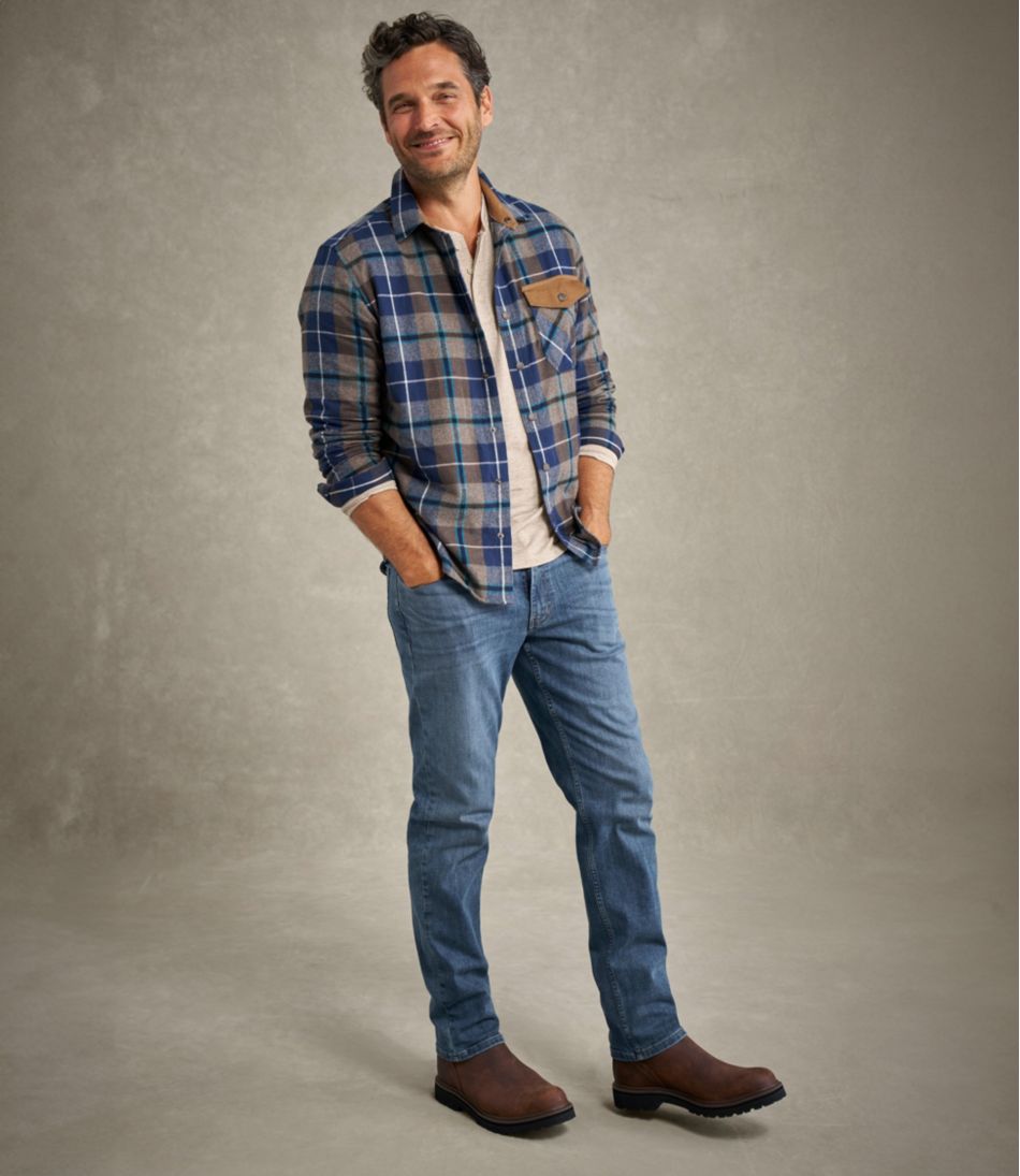 Men's Scotch Plaid Flannel Shirt, Snap-Front, Slightly Fitted Untucked Fit - L.L.Bean Trusted