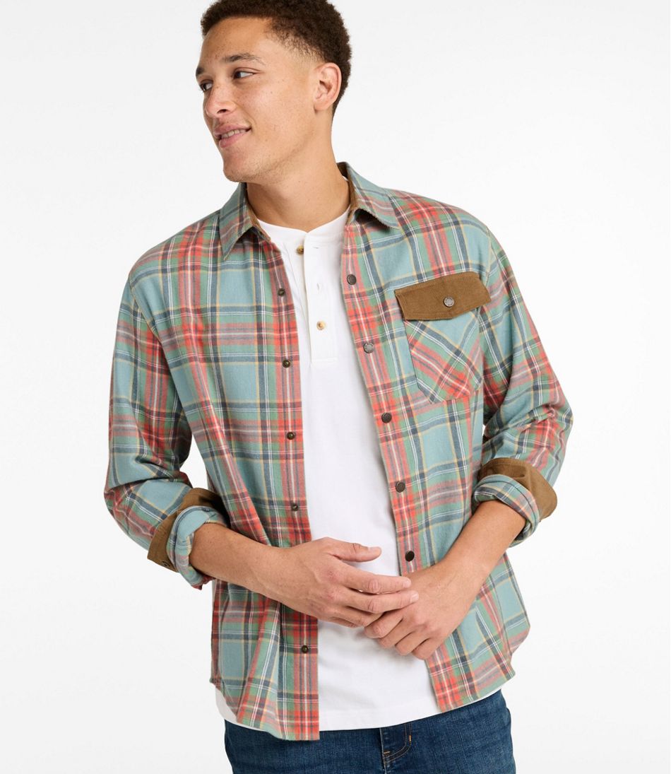 Men's Scotch Plaid Flannel Shirt, Snap-Front, Slightly Fitted Untucked Fit - L.L.Bean Trusted