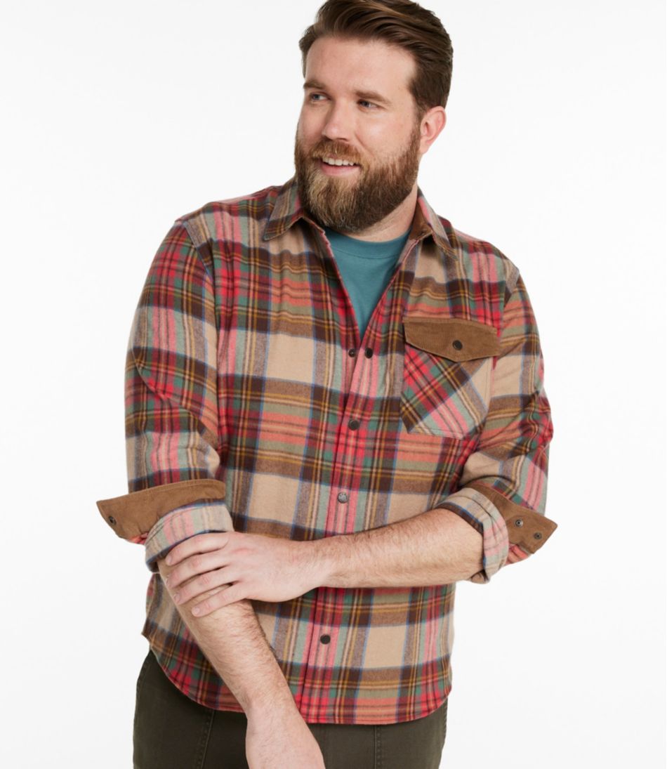 Men's Scotch Plaid Flannel Shirt, Snap-Front, Slightly Fitted Untucked Fit - L.L.Bean Trusted