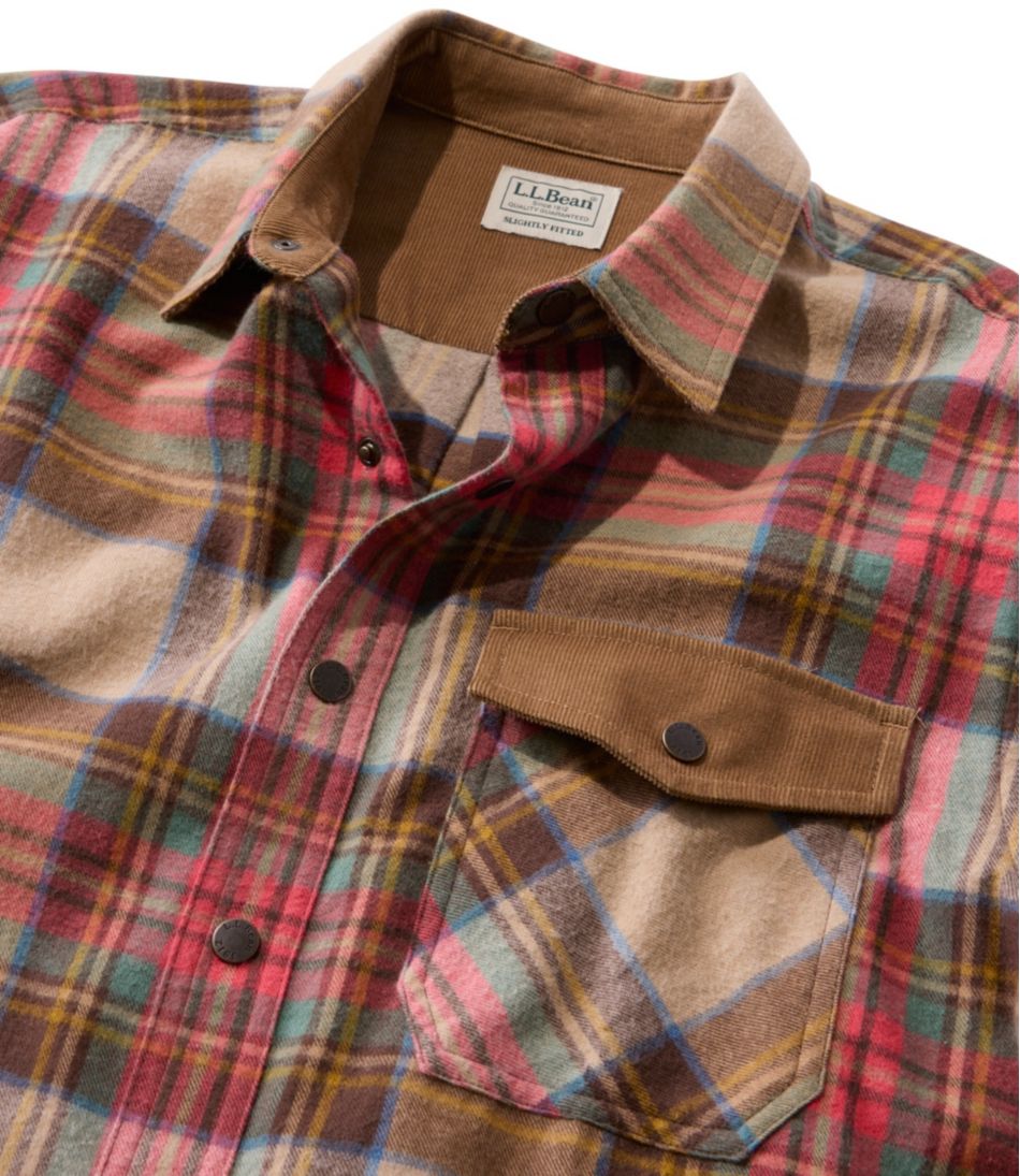Men's Scotch Plaid Flannel Shirt, Snap-Front, Slightly Fitted Untucked Fit - L.L.Bean Trusted