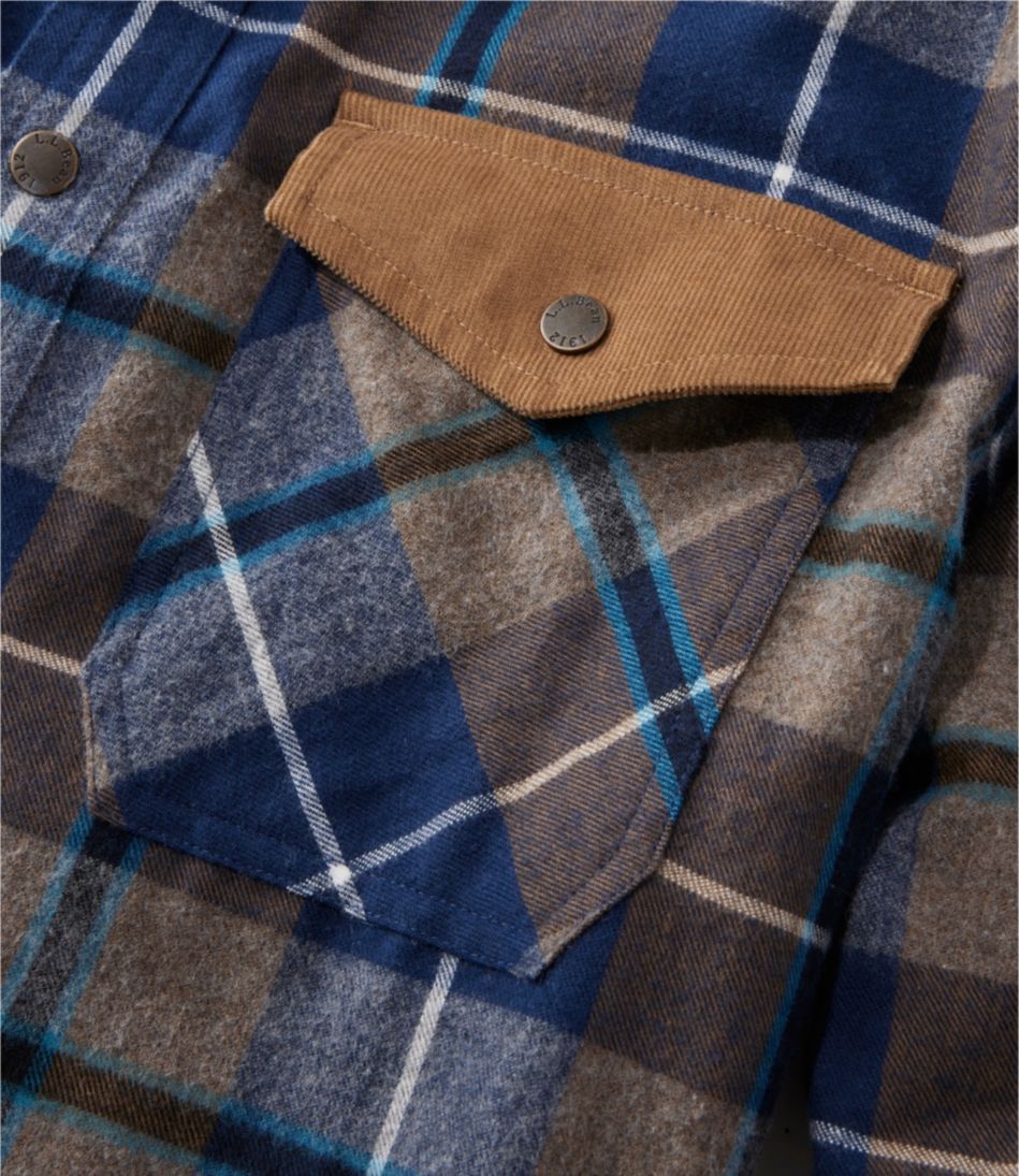 Men's Scotch Plaid Flannel Shirt, Snap-Front, Slightly Fitted Untucked Fit - L.L.Bean Trusted
