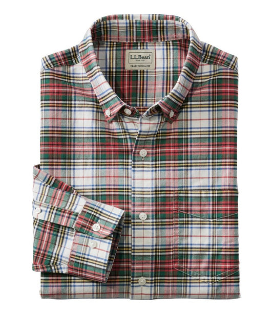 Men's Comfort Stretch® Oxford Shirt, Traditional Untucked Fit, Plaid - L.L.Bean Customer Favorite