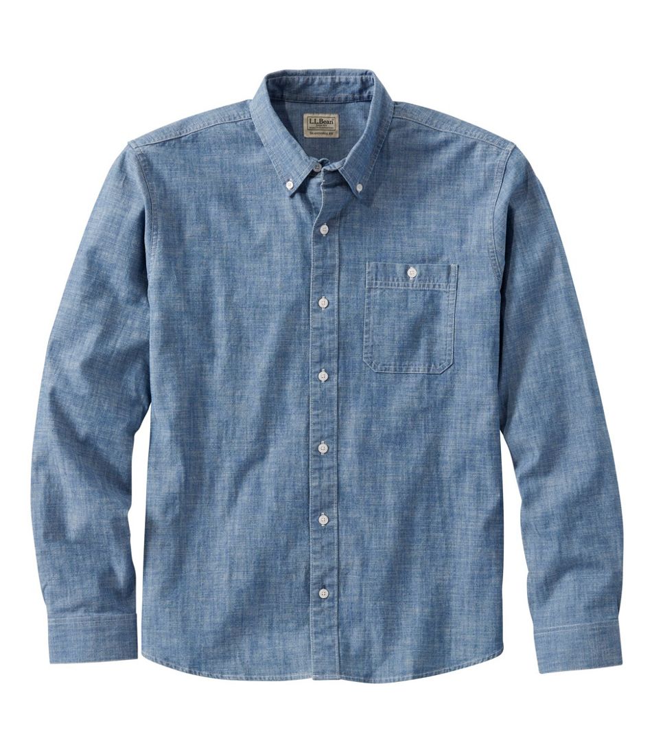 Men's Comfort Stretch® Chambray Shirt, Traditional Untucked Fit, Long-Sleeve - L.L.Bean Top Pick
