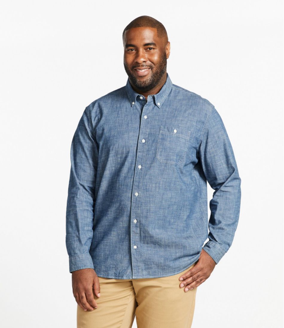 Men's Comfort Stretch® Chambray Shirt, Traditional Untucked Fit, Long-Sleeve - L.L.Bean Top Pick