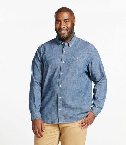 Men's Comfort Stretch® Chambray Shirt, Traditional Untucked Fit, Long-Sleeve - L.L.Bean Top Pick