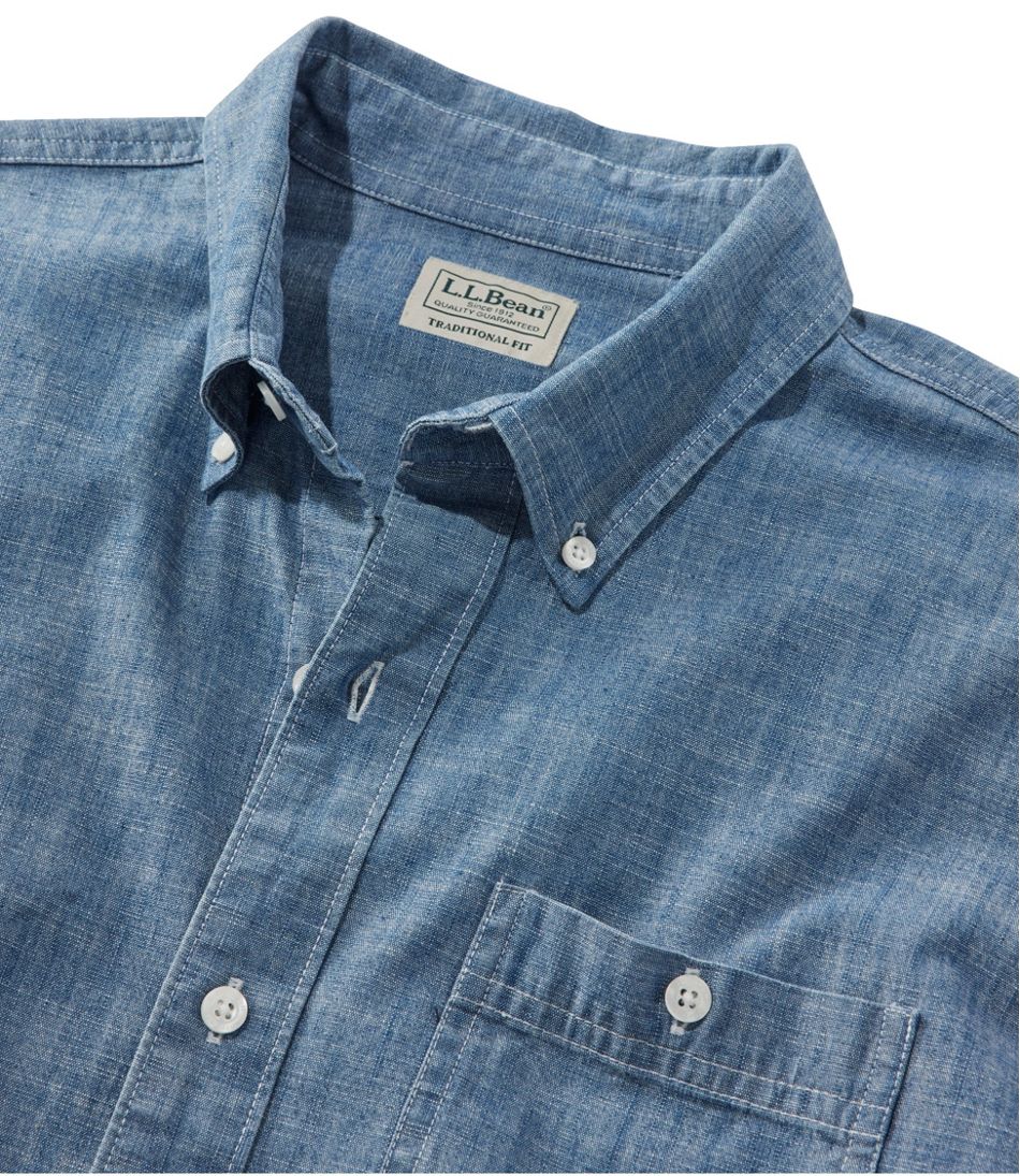 Men's Comfort Stretch® Chambray Shirt, Traditional Untucked Fit, Long-Sleeve - L.L.Bean Top Pick