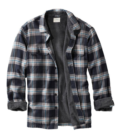 Men's Fleece-Lined Flannel Shirt, Traditional Fit - L.L.Bean Best Seller