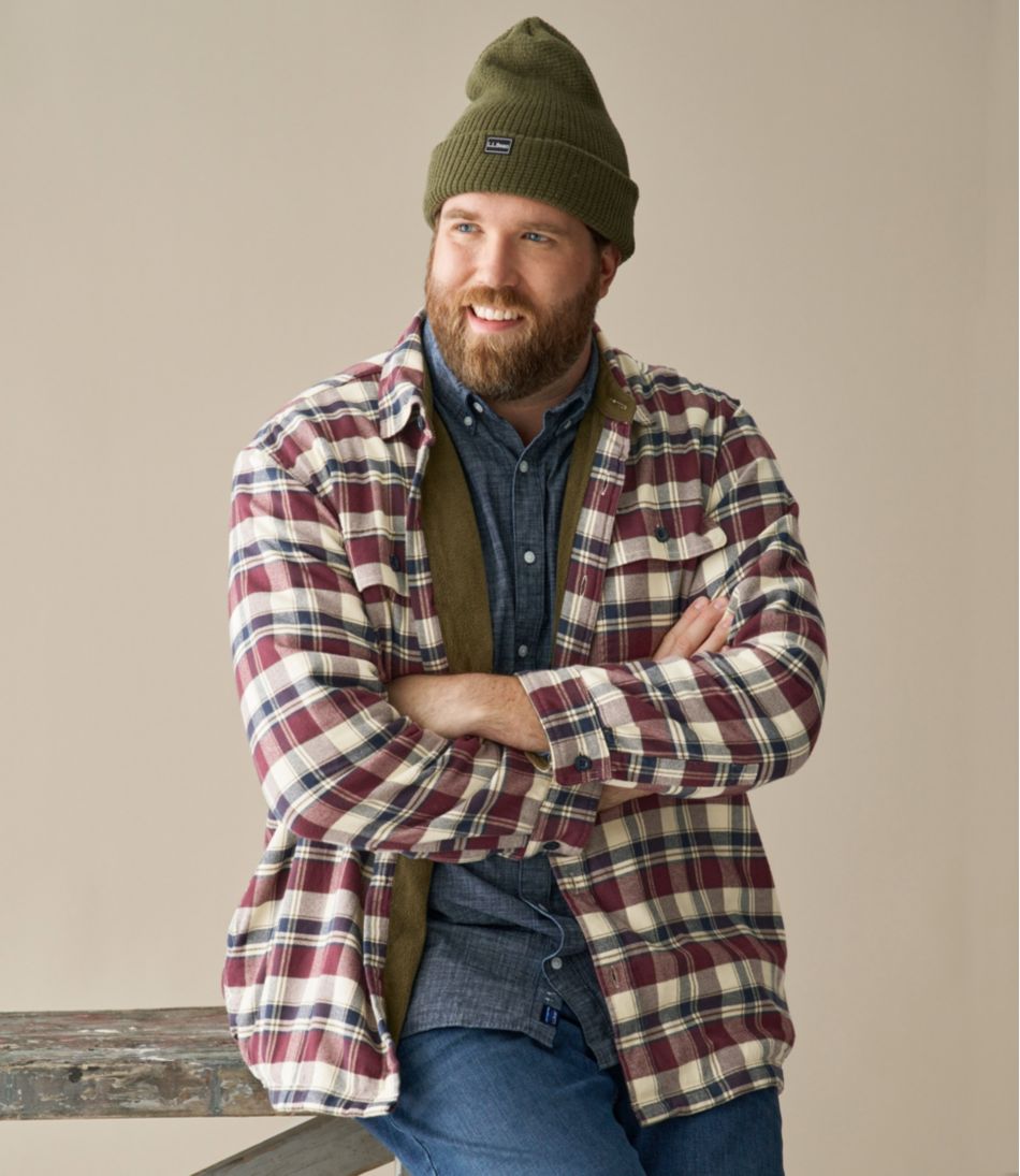 Men's Fleece-Lined Flannel Shirt, Traditional Fit - L.L.Bean Best Seller