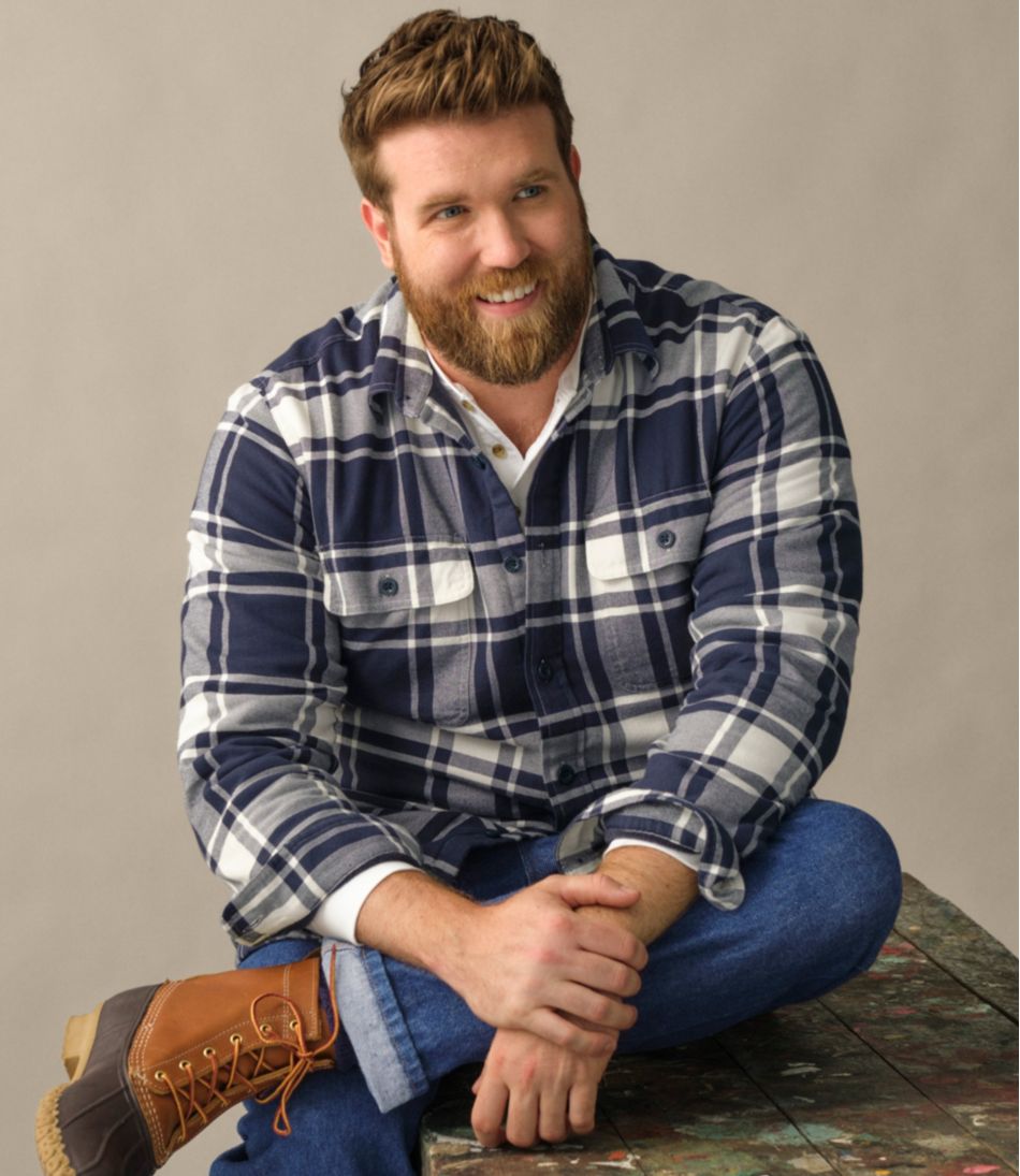 Men's Fleece-Lined Flannel Shirt, Traditional Fit - L.L.Bean Best Seller
