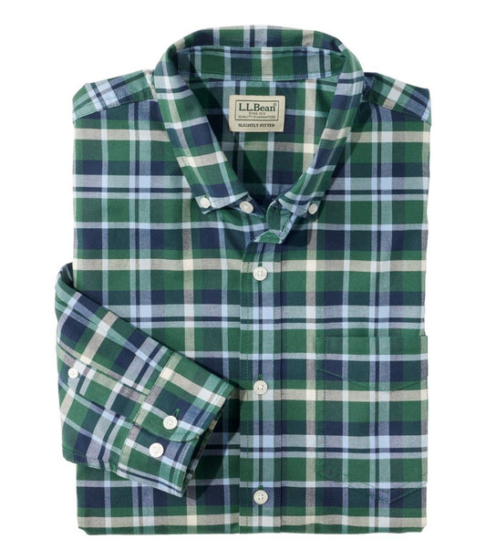 Men's Comfort Stretch® Oxford Shirt, Slightly Fitted Untucked Fit, Plaid - L.L.Bean Featured