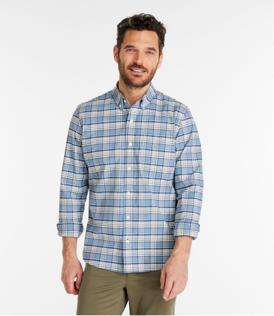 Men's Comfort Stretch® Oxford Shirt, Slightly Fitted Untucked Fit, Plaid - L.L.Bean Featured