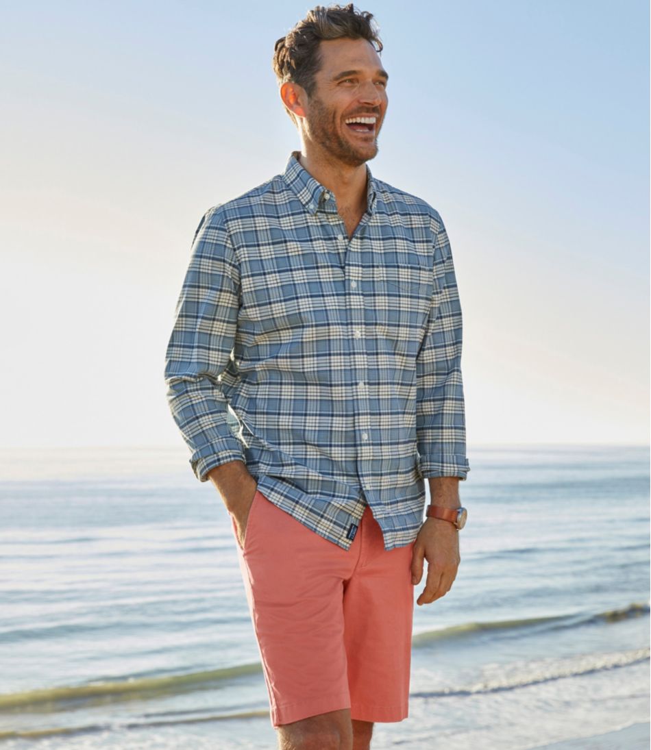 Men's Comfort Stretch® Oxford Shirt, Slightly Fitted Untucked Fit, Plaid - L.L.Bean Featured