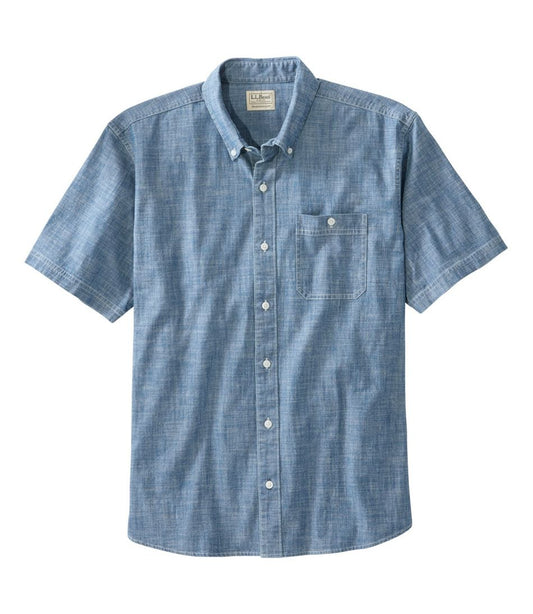Men's Comfort Stretch® Chambray Shirt, Traditional Untucked Fit, Short-Sleeve - L.L.Bean Trending
