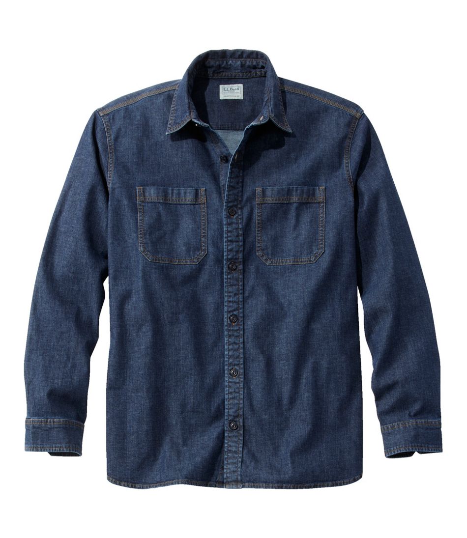 Men's BeanFlex® Denim Shirt, Traditional Untucked Fit - L.L.Bean Value