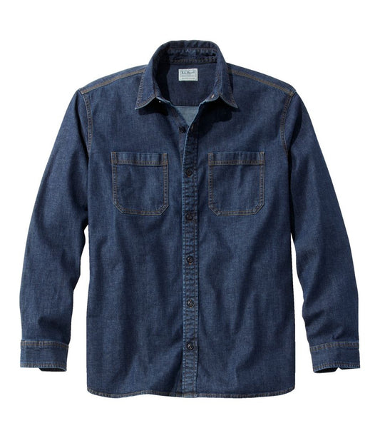 Men's BeanFlex® Denim Shirt, Traditional Untucked Fit - L.L.Bean Value