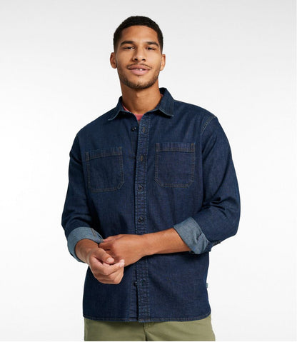 Men's BeanFlex® Denim Shirt, Traditional Untucked Fit - L.L.Bean Value