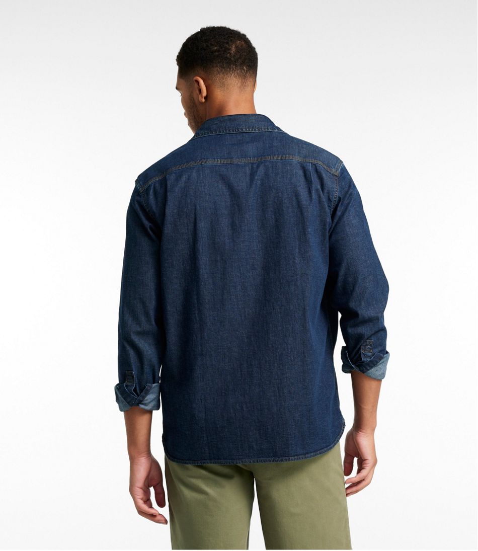 Men's BeanFlex® Denim Shirt, Traditional Untucked Fit - L.L.Bean Value