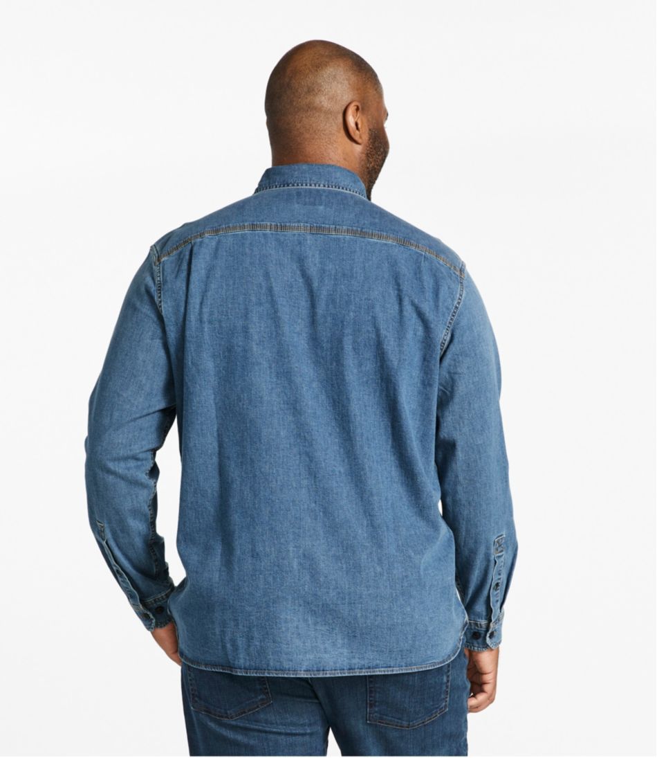 Men's BeanFlex® Denim Shirt, Traditional Untucked Fit - L.L.Bean Value