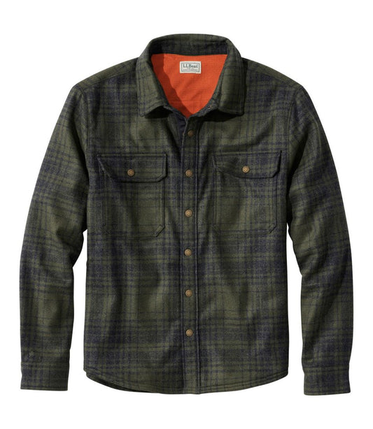 Men's Maine Guide Lightweight Lined Wool Field Shirt, Plaid - L.L.Bean Great Value