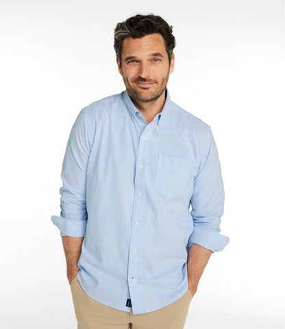 Men's Comfort Stretch Oxford Shirt, Traditional Untucked Fit, Stripe - L.L.Bean Premium
