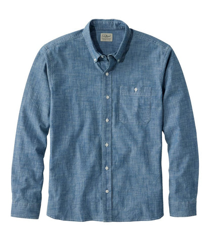 Men's Comfort Stretch® Chambray Shirt, Long-Sleeve, Slightly Fitted Untucked Fit - L.L.Bean Exclusive