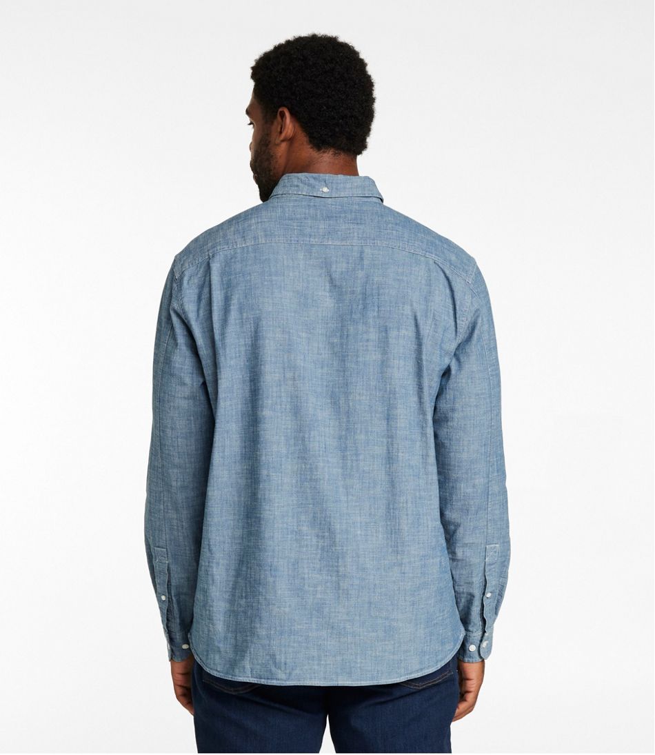 Men's Comfort Stretch® Chambray Shirt, Long-Sleeve, Slightly Fitted Untucked Fit - L.L.Bean Exclusive