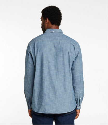 Men's Comfort Stretch® Chambray Shirt, Long-Sleeve, Slightly Fitted Untucked Fit - L.L.Bean Exclusive