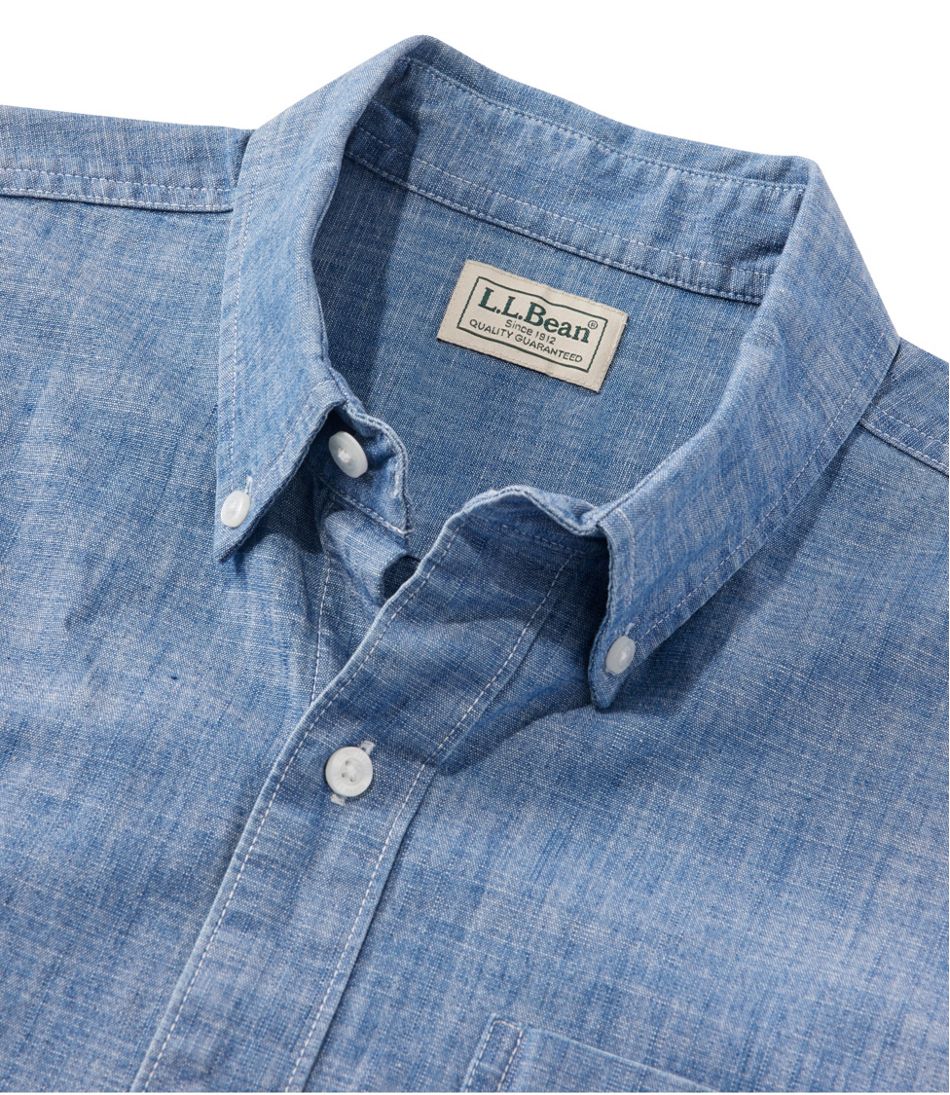 Men's Comfort Stretch® Chambray Shirt, Long-Sleeve, Slightly Fitted Untucked Fit - L.L.Bean Exclusive