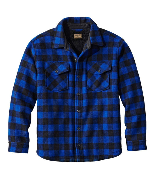 Men's Maine Guide Sherpa Lined Wool Shirt - L.L.Bean Value