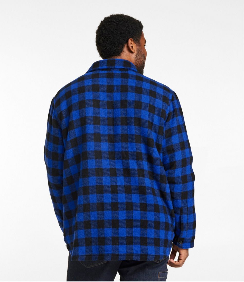 Men's Maine Guide Sherpa Lined Wool Shirt - L.L.Bean Value
