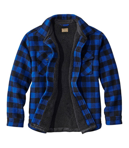 Men's Maine Guide Sherpa Lined Wool Shirt - L.L.Bean Value