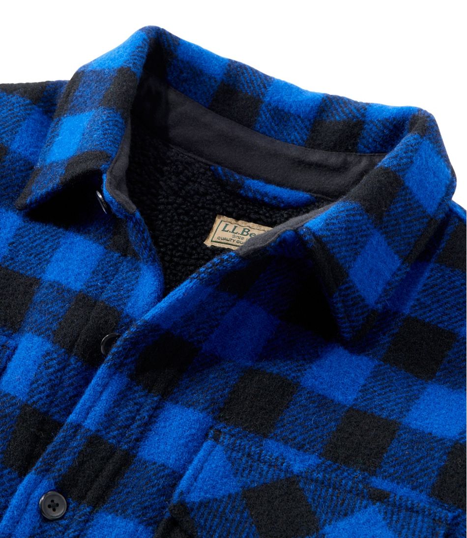 Men's Maine Guide Sherpa Lined Wool Shirt - L.L.Bean Value