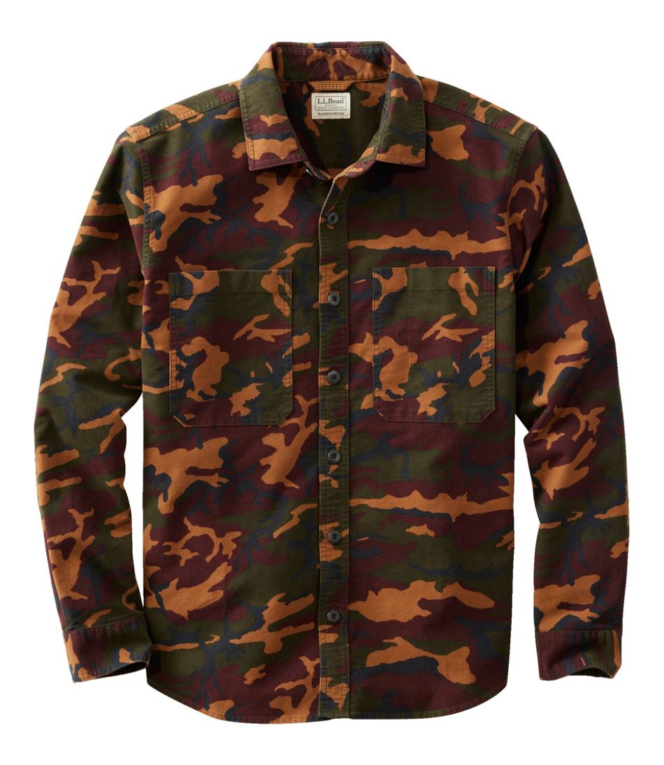 Men's Bean's Moleskin Shirt, Slightly Fitted Untucked Fit, Print - L.L.Bean Customer Favorite