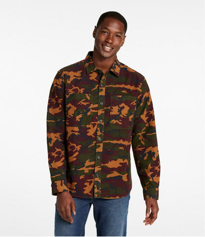 Men's Bean's Moleskin Shirt, Slightly Fitted Untucked Fit, Print - L.L.Bean Customer Favorite