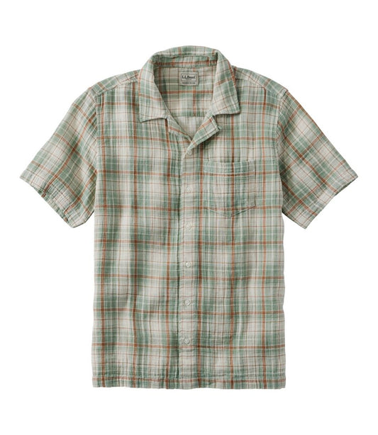Men's Cloud Gauze Shirt, Short-Sleeve, Slightly Fitted Untucked Fit, Plaid - L.L.Bean Featured